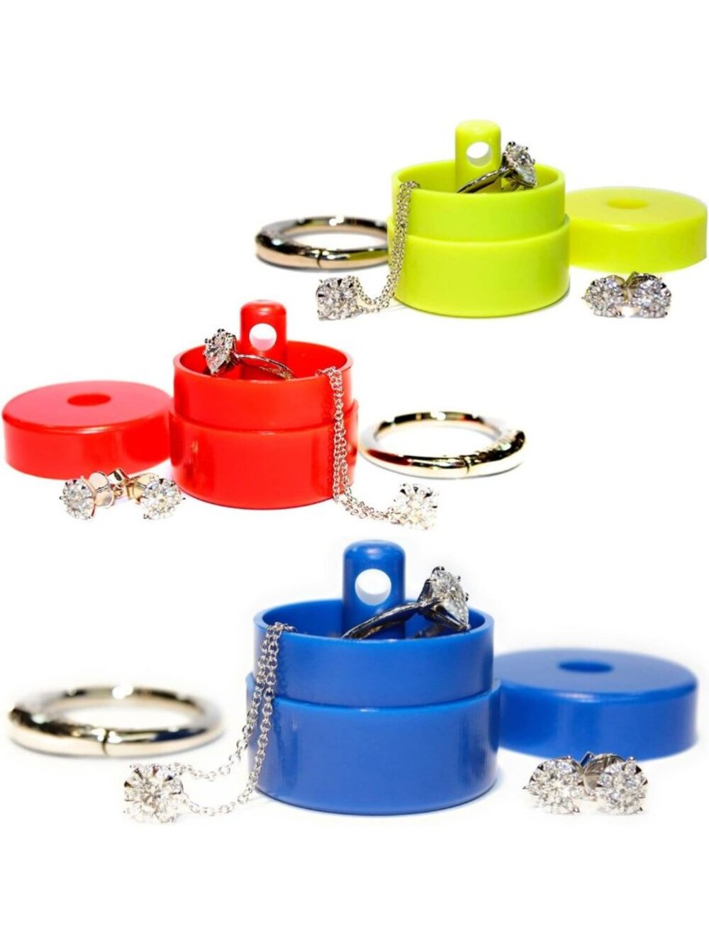 Portable Travel Jewelry Case Keychain | Mini Ring Holder for Earrings